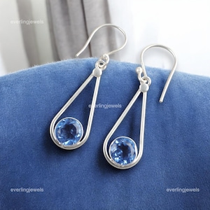 Precious Tanzanite Earrings, Blue Gemstone Earrings, Drop & Dangle Earrings, 925 Sterling Silver Jewelry, Birthday Gift, Earrings For Sister