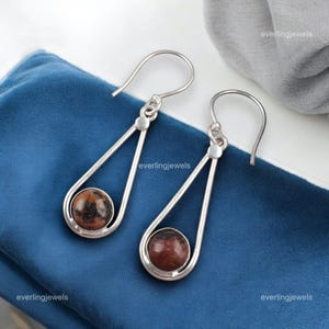 Exquisite Black Rhodonite Gemstone Earrings, Drop & Dangle Earrings, 925 Sterling Silver Jewelry, Anniversary Gift, Earrings For Her