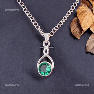 Rare Green Emerald Pendant, Green Gemstone Pendant, Pendant, 925 Sterling Silver Jewelry, Anniversary Gift, Pendant For Mother