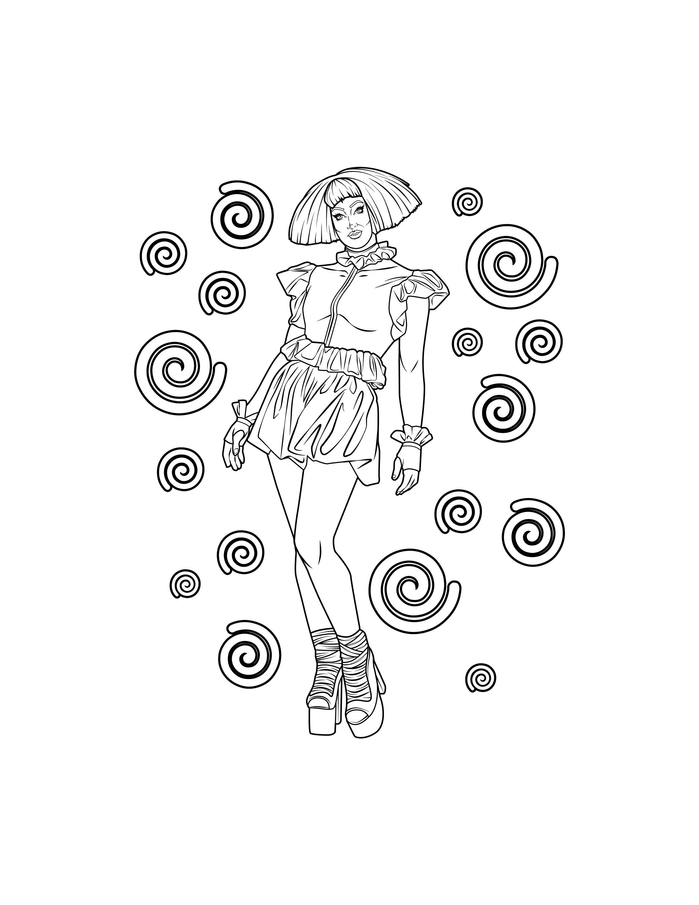 Drag Queen Adult Coloring Page Digital Download Drag Race Gay Pride