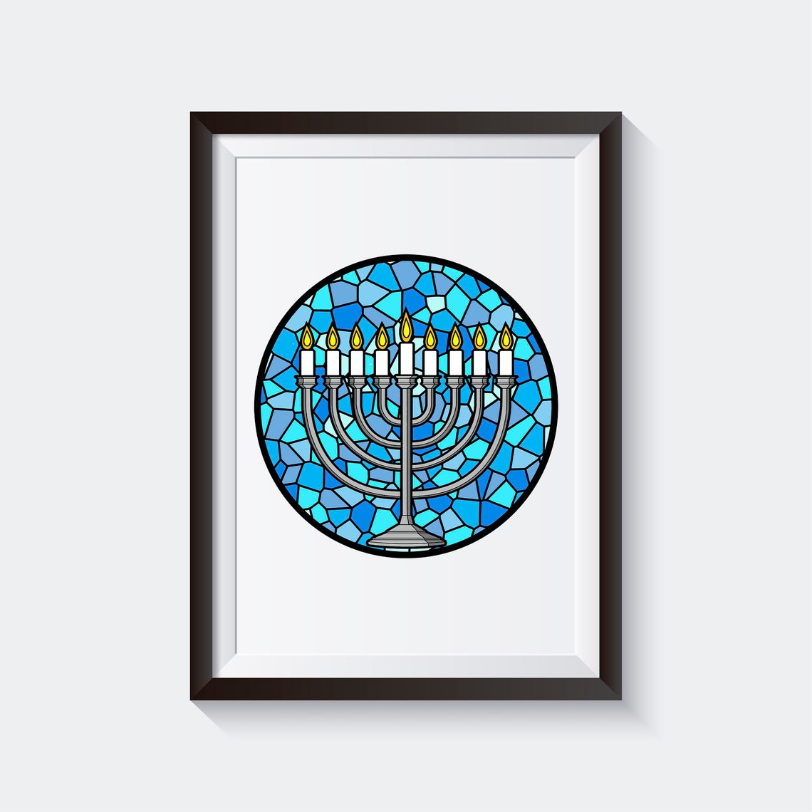 Printable Menorah Chanukah / Hanukkah Art Print / Digital Download ...