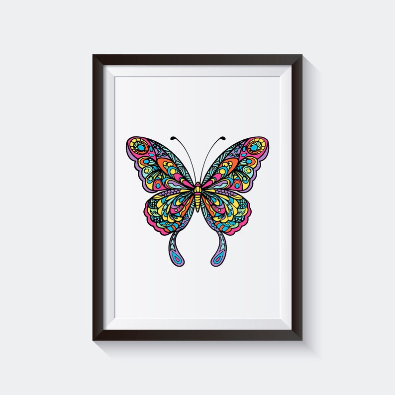 Printable Beautiful Butterfly Mandala / Digital Download / Butterfly ...
