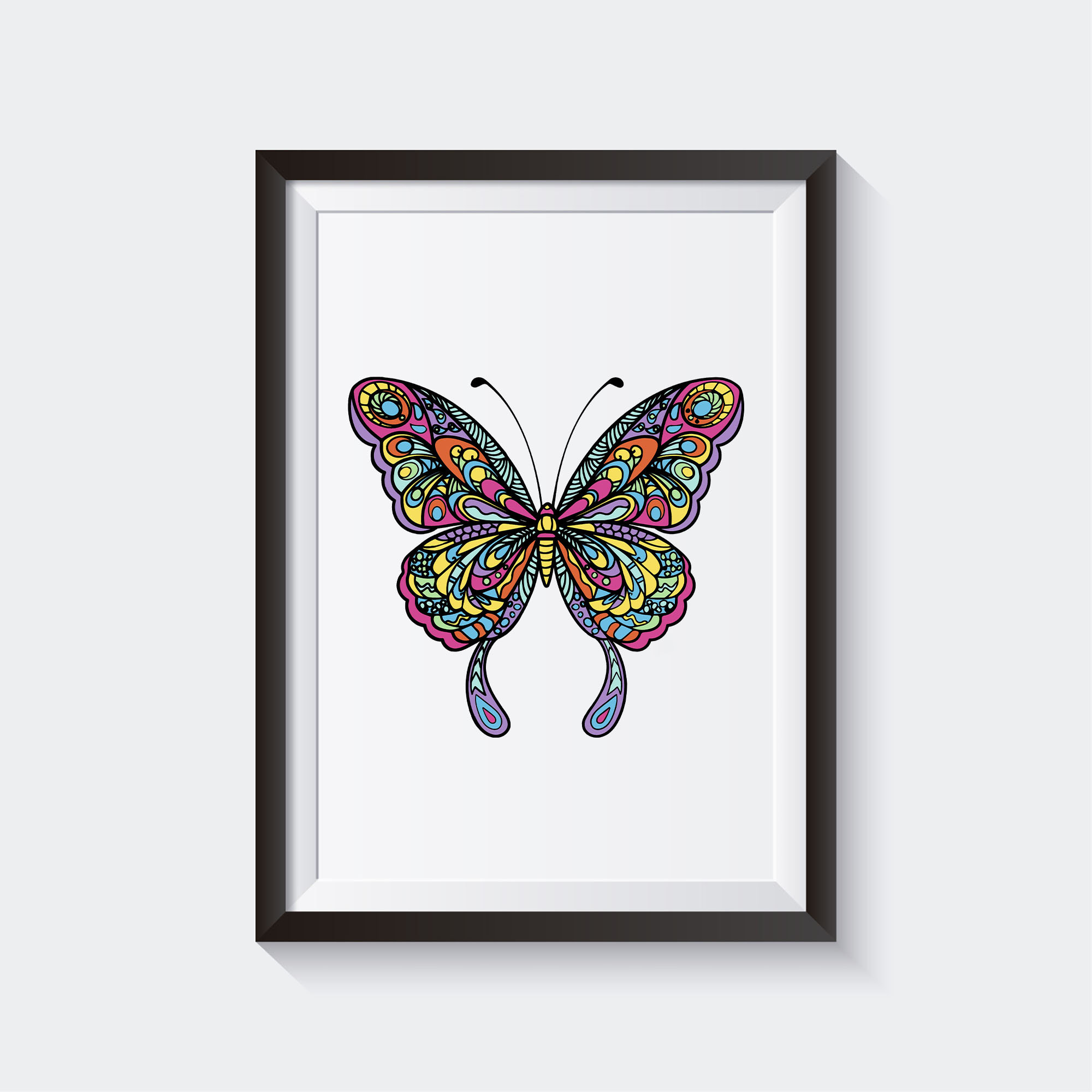 Printable Beautiful Butterfly Mandala / Digital Download / Butterfly ...