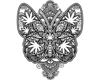 Printable Trippy Marijuana Coloring Page / Digital Download / - Etsy