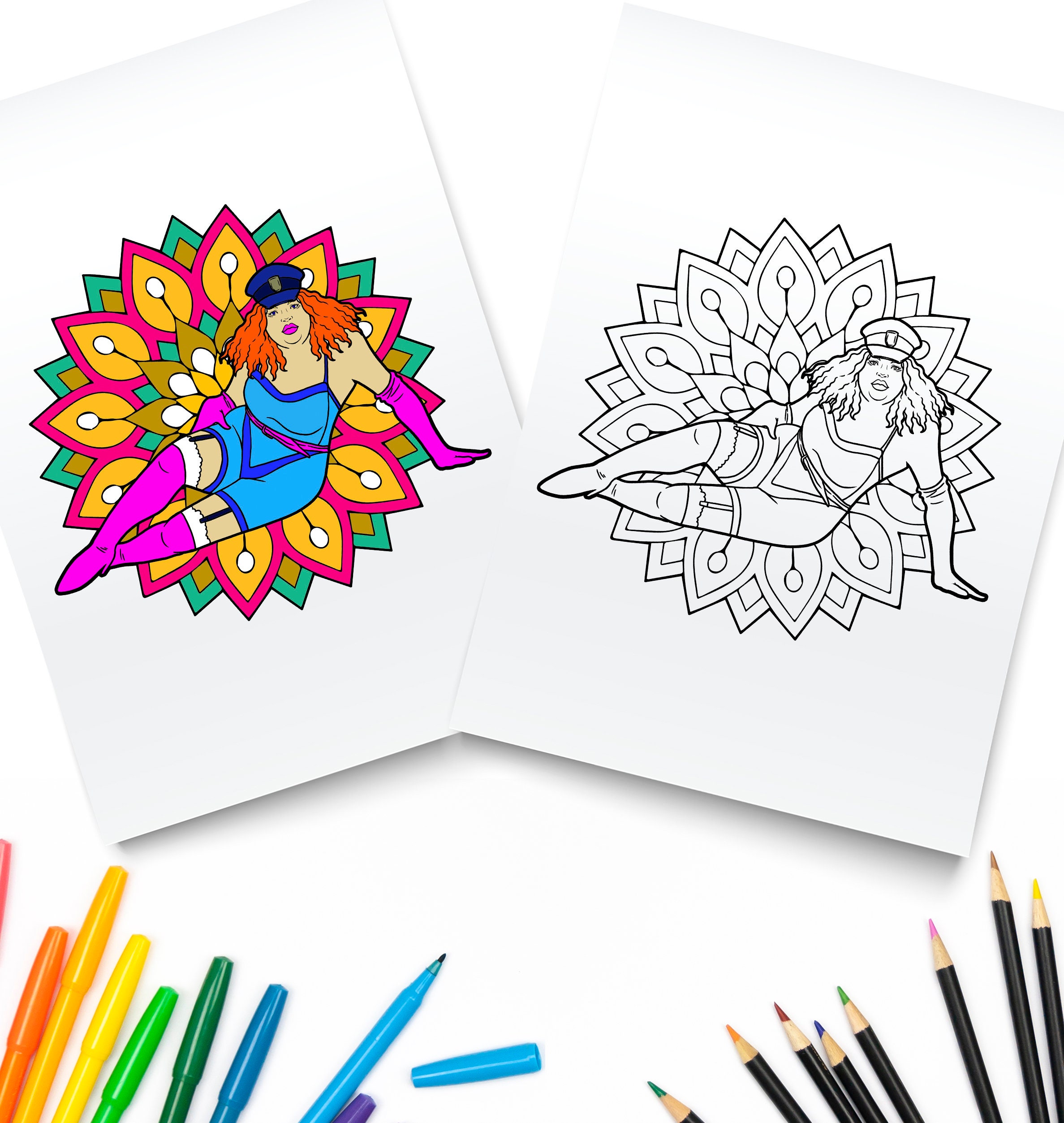 drag queen adult coloring page digital download drag race etsy