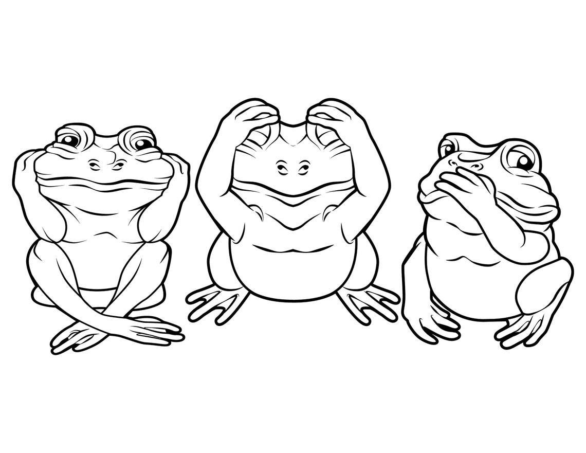 See Hear Speak No Evil Frogs Printable / Digital Download / Cute Frogs ...
