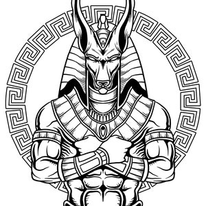 Egyptian God Of Afterlife Dead Anubis / Digital Download / Anubis Altar Printable Coloring Page image 2