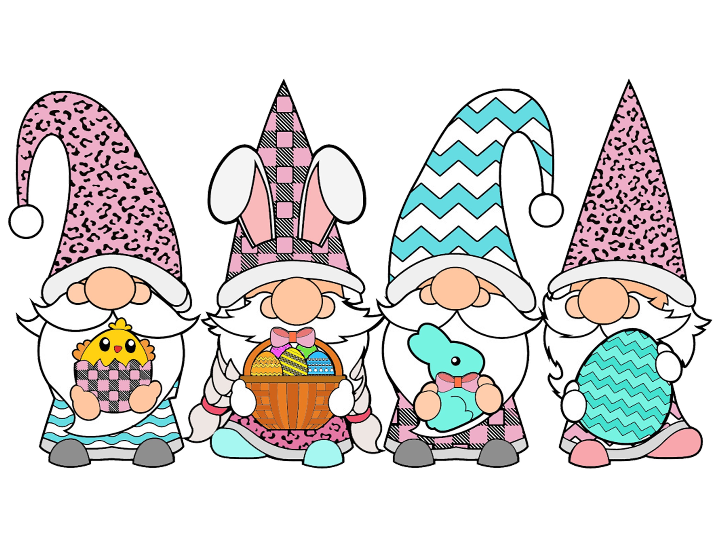 Easter Coloring Pages Printable / Easter Gnomes / Digital Download ...