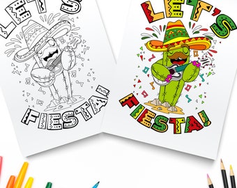 Cinco De Mayo Printable / Cinco De Mayo Activity / Cinco De Mayo Coloring Page / Cinco De Mayo Fiesta / Printable Fiesta Coloring Page