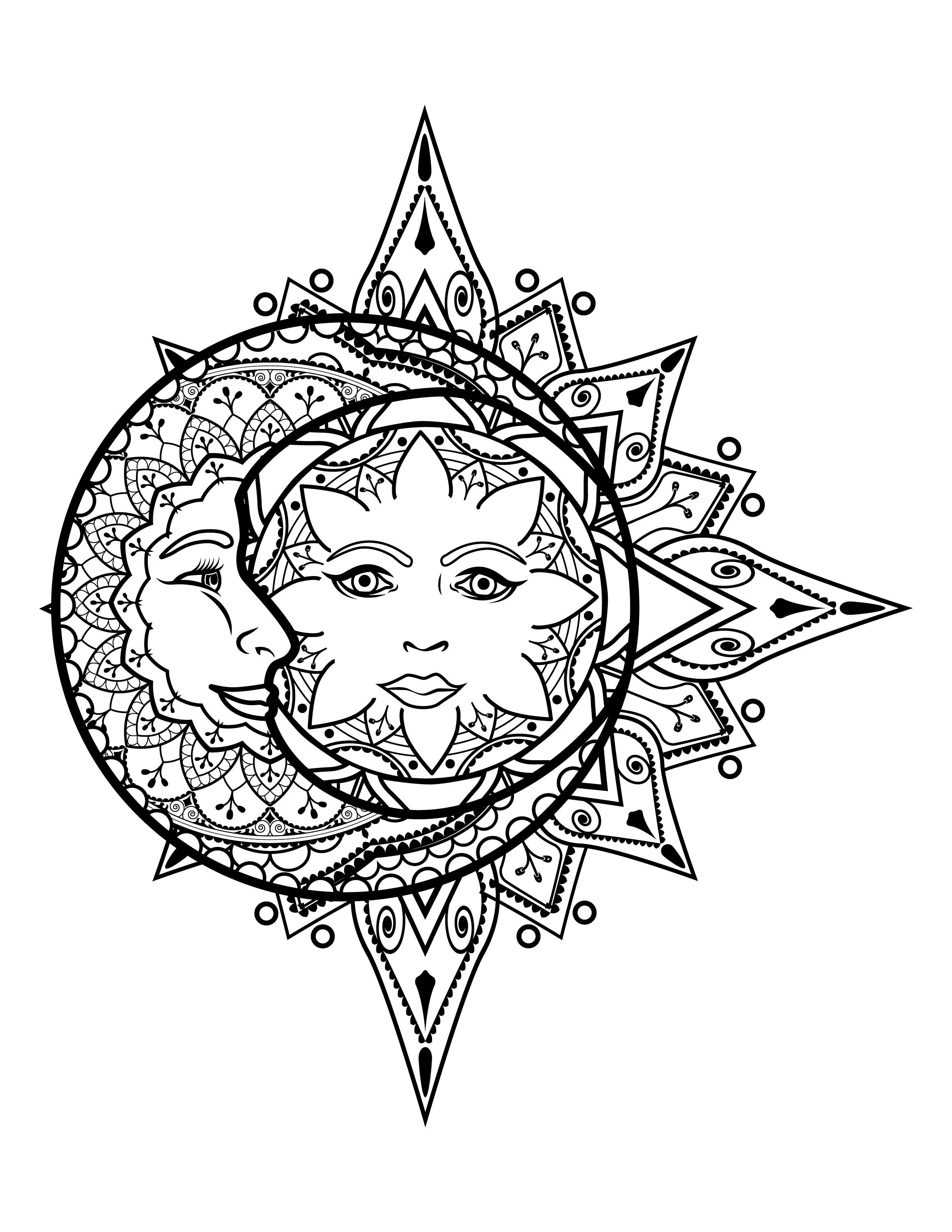 Celestial Sun and Moon Printable / Digital Download / Sun Moon - Etsy