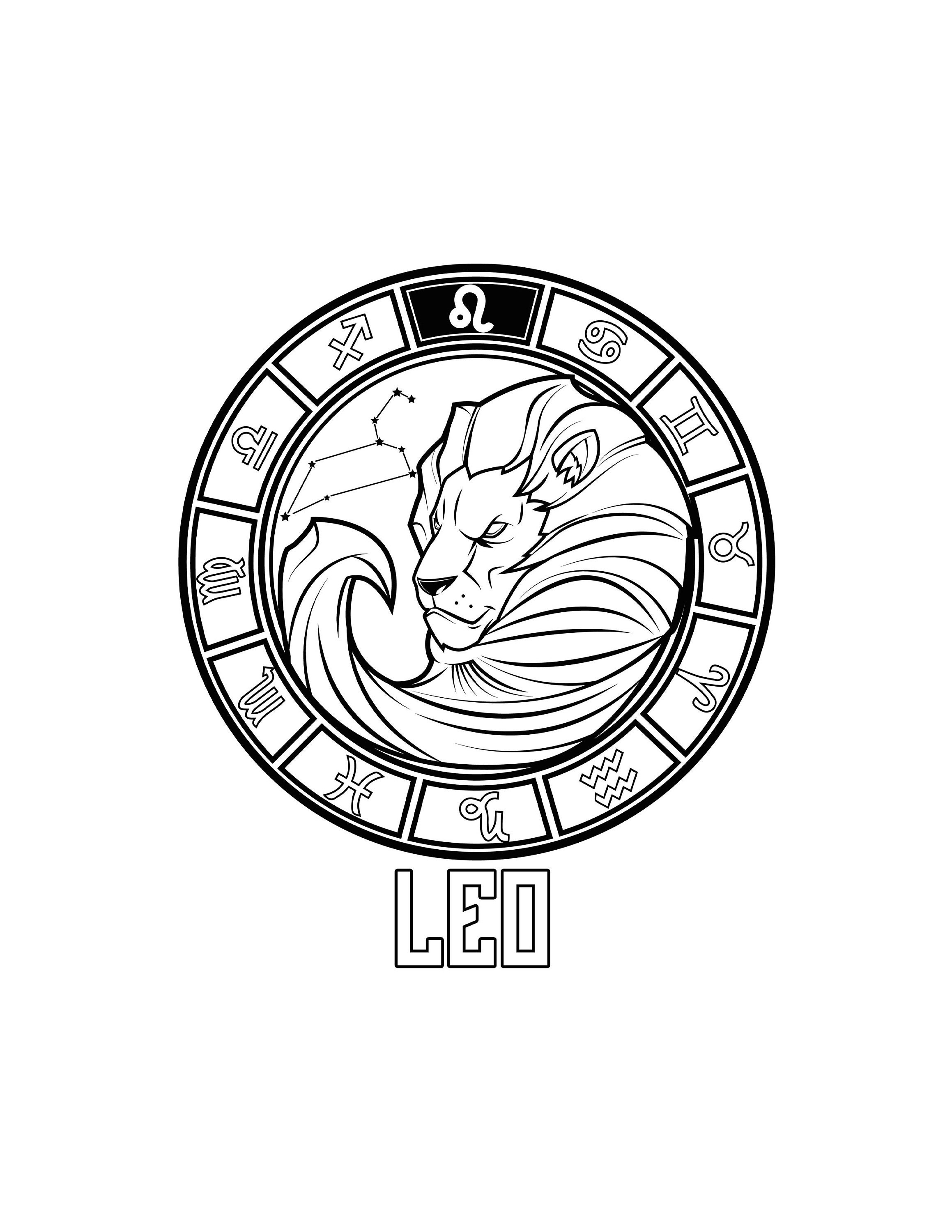Leo Zodiac Sign Printable / Zodiac Symbol / Digital Download / - Etsy