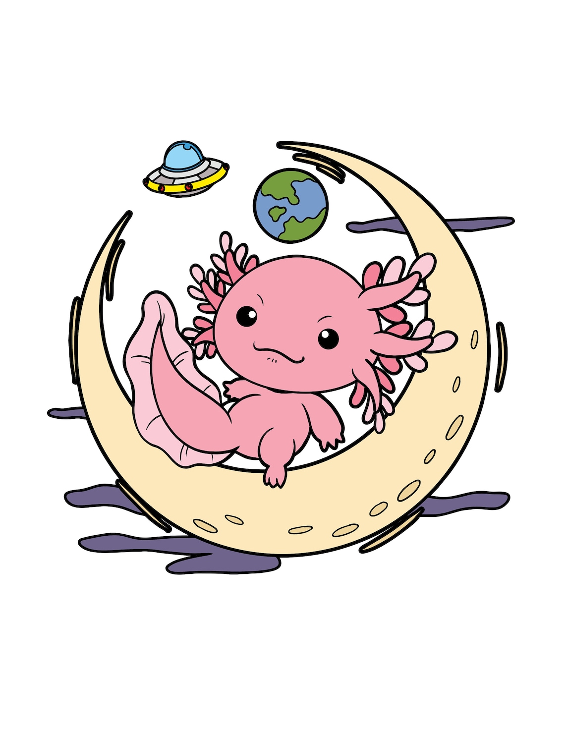 Printable Cute Axolotl Coloring Page / Digital Download / - Etsy