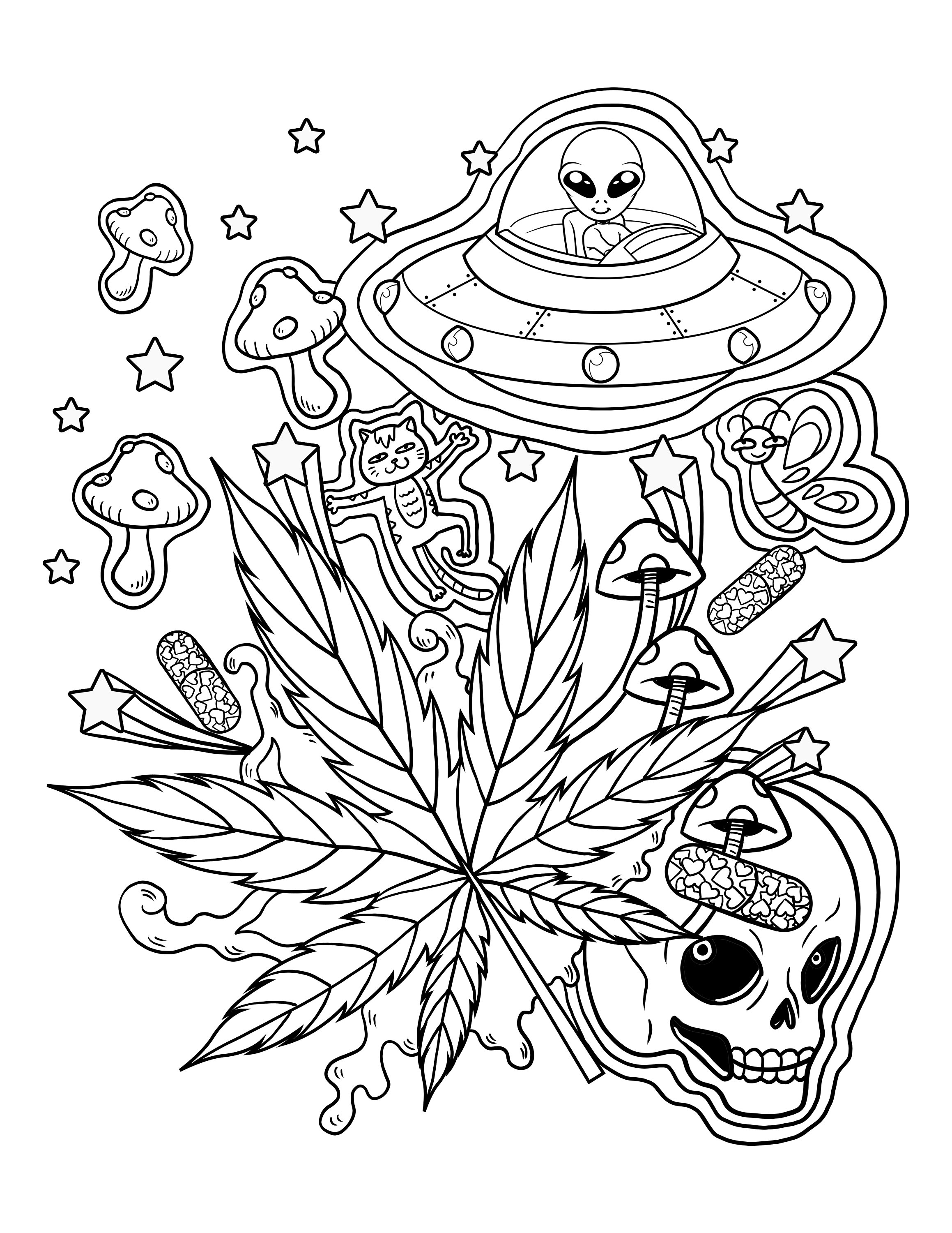 Tapaw · Stoner Coloring Book: Trippy Psychedelic Coloring Book for