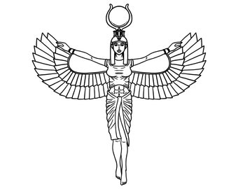 Egyptian Goddess Printable / Digital Download / Ancient Egypt Coloring Page