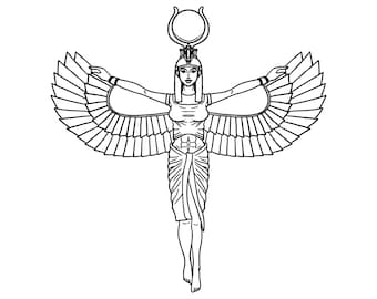 Egyptian Goddess Printable / Digital Download / Ancient Egypt Coloring Page