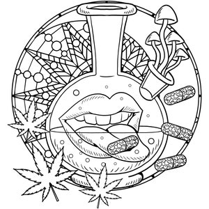 Trippy Coloring Page PDF / Weeds Coloring Book / Digital Download ...