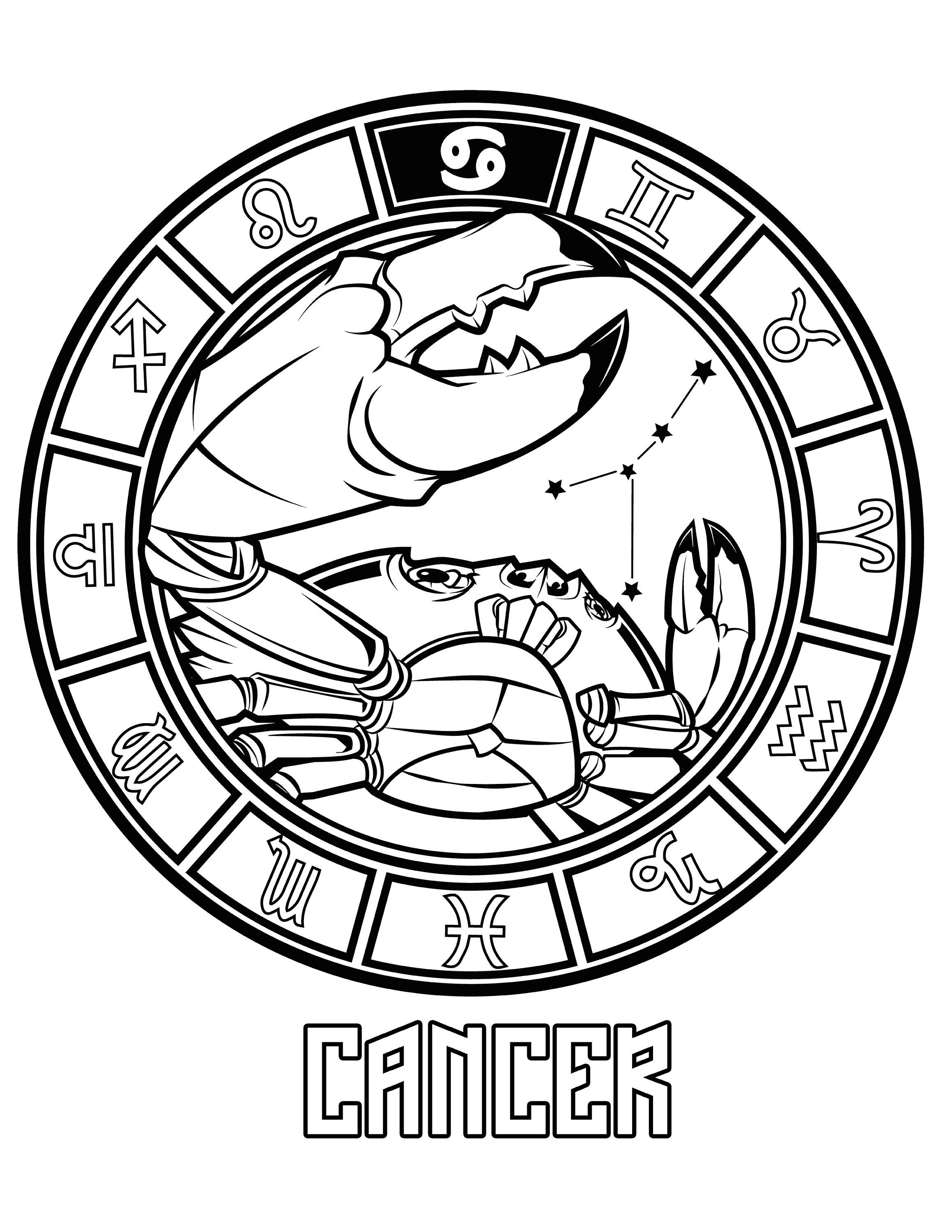Cancer Zodiac Sign Printable / Zodiac Symbol / Digital - Etsy