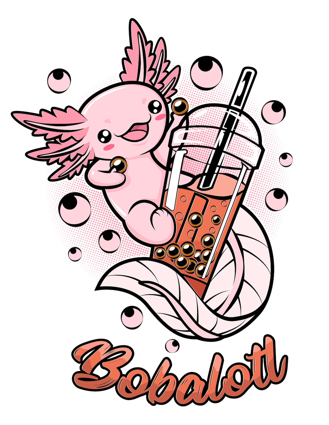 Printable Bobalotl Coloring Page / Cute Axolotl Coloring Page / Digital ...
