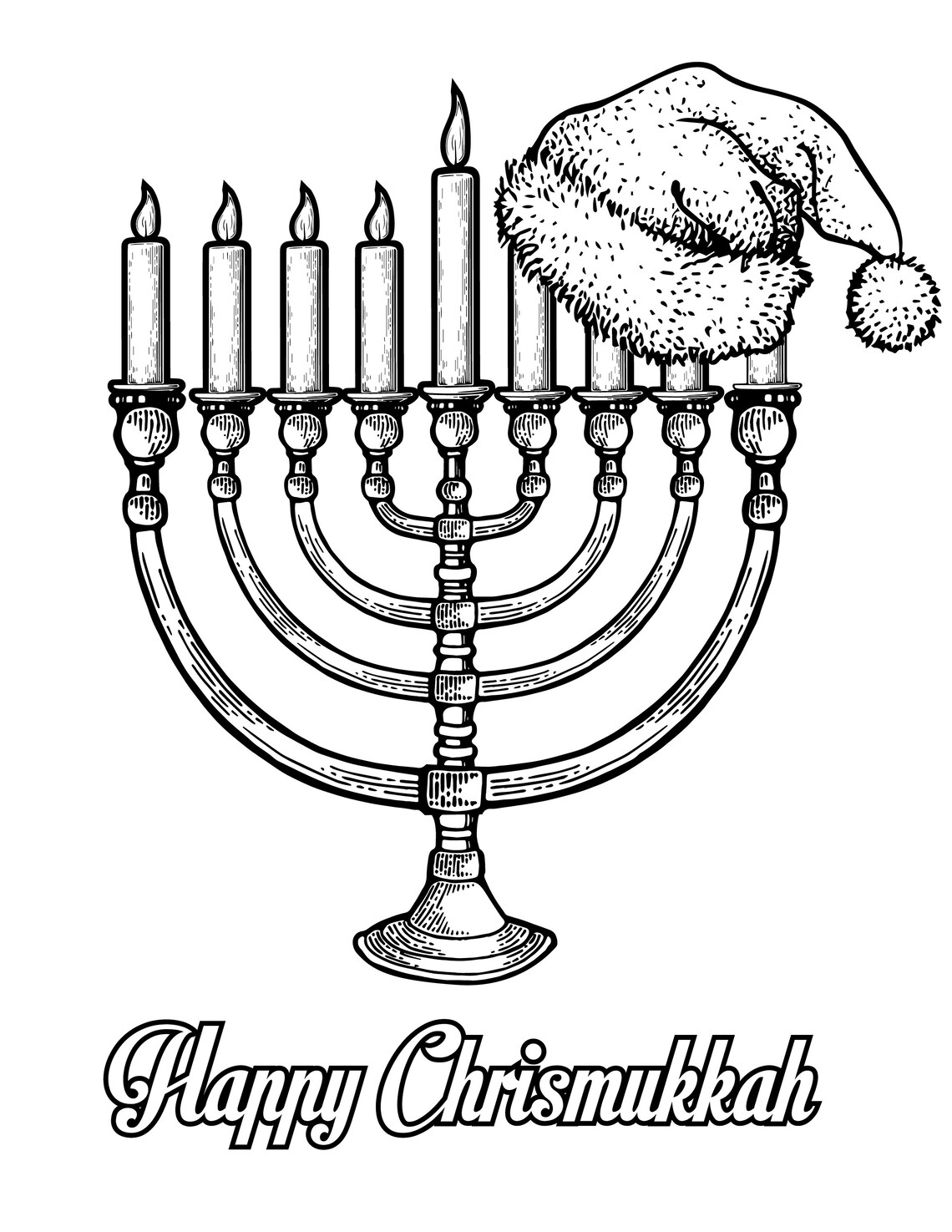 Printable Happy Chrismukkah / Christmas Hanukkah / Digital Etsy