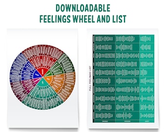 Feelings Wheel Digital Download / Emotions Wheel PDF/ Printable ...