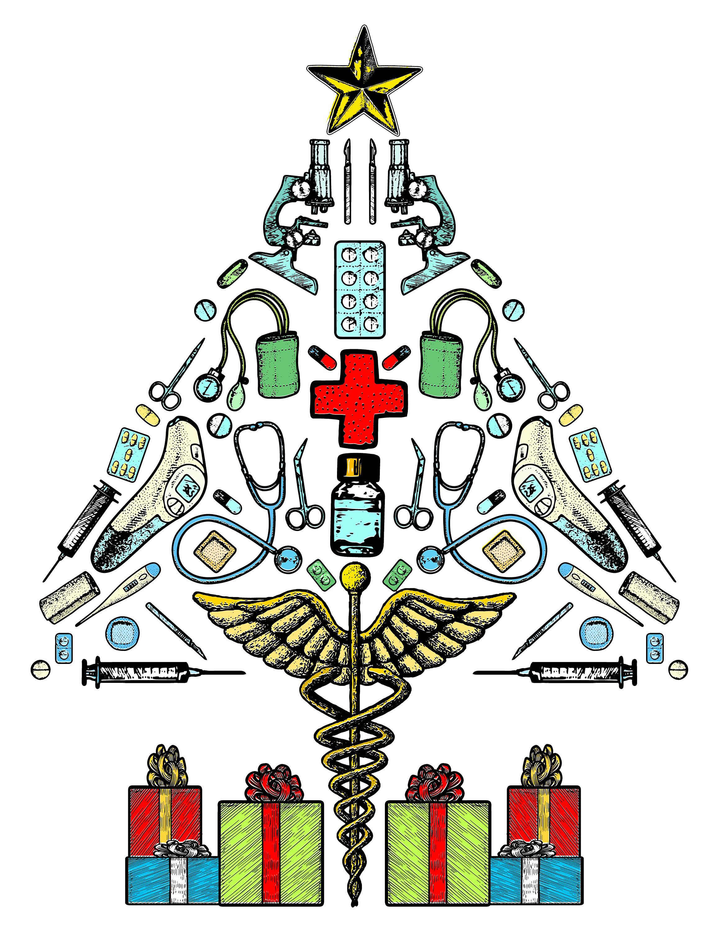 Christmas Tree Rnp Printable Nurse Christmas Tree / Digital Download / Christmas Coloring ...
