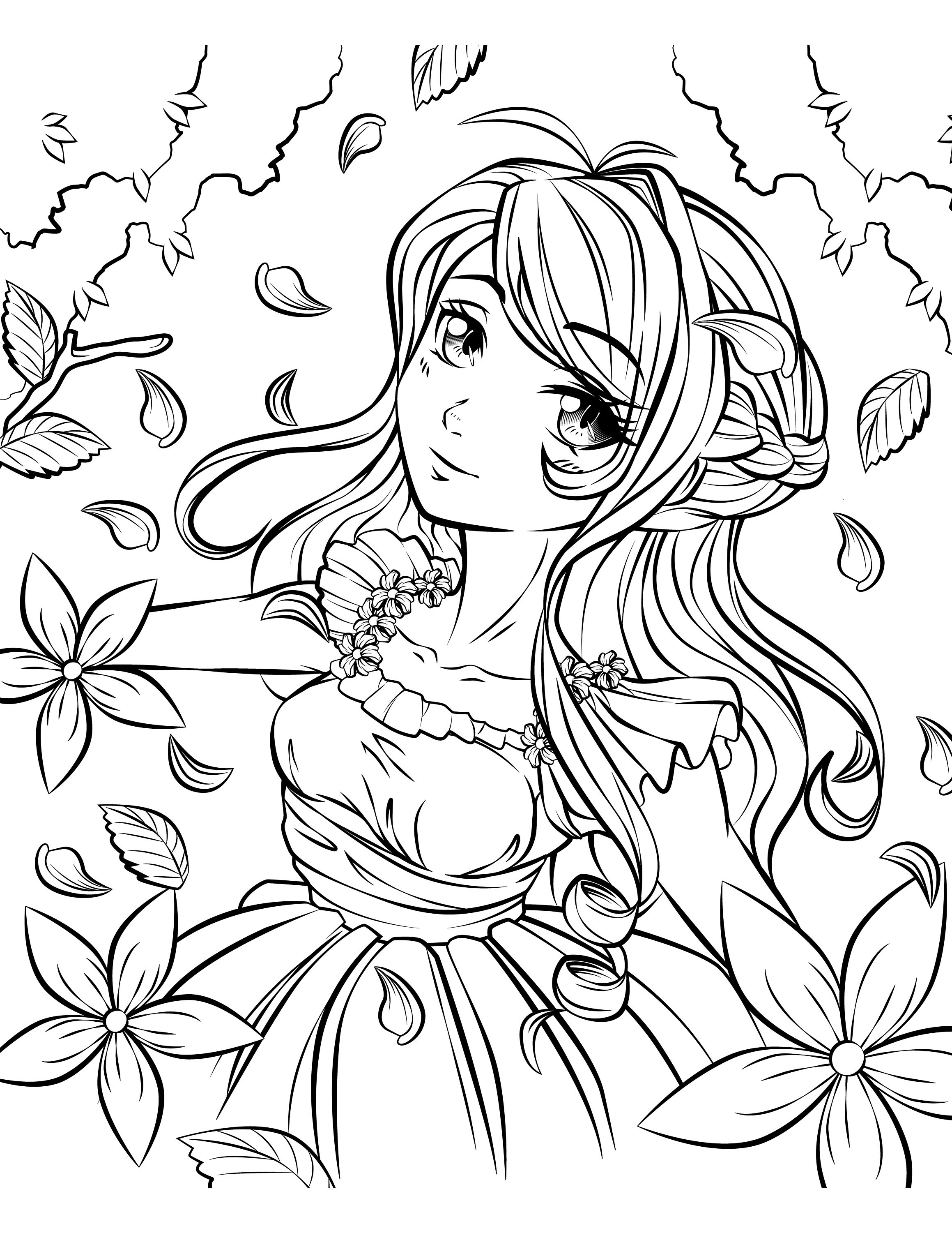Anime Coloring Pages Gift For Anime Lover Coloring Pages For Kids Girl –  Mode Art Design