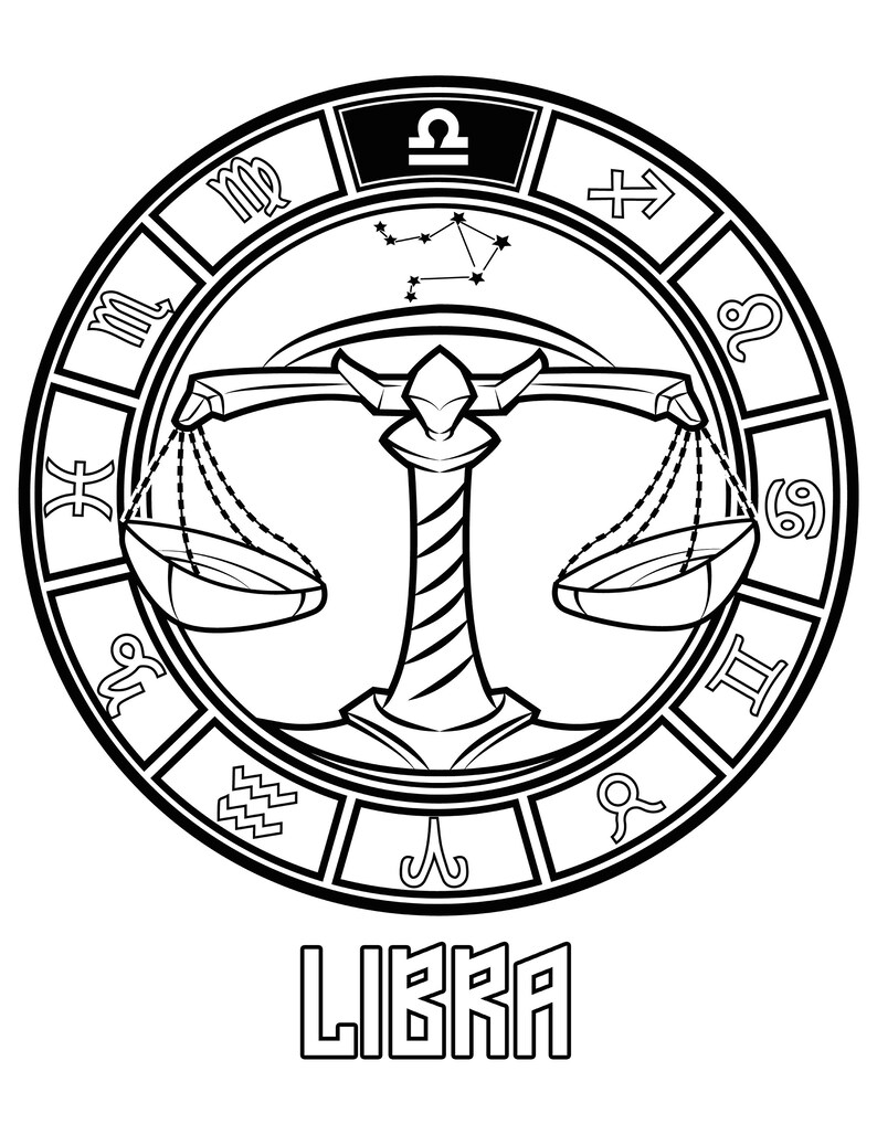 Libra Zodiac Sign Printable / Zodiac Symbol / Digital Download - Etsy