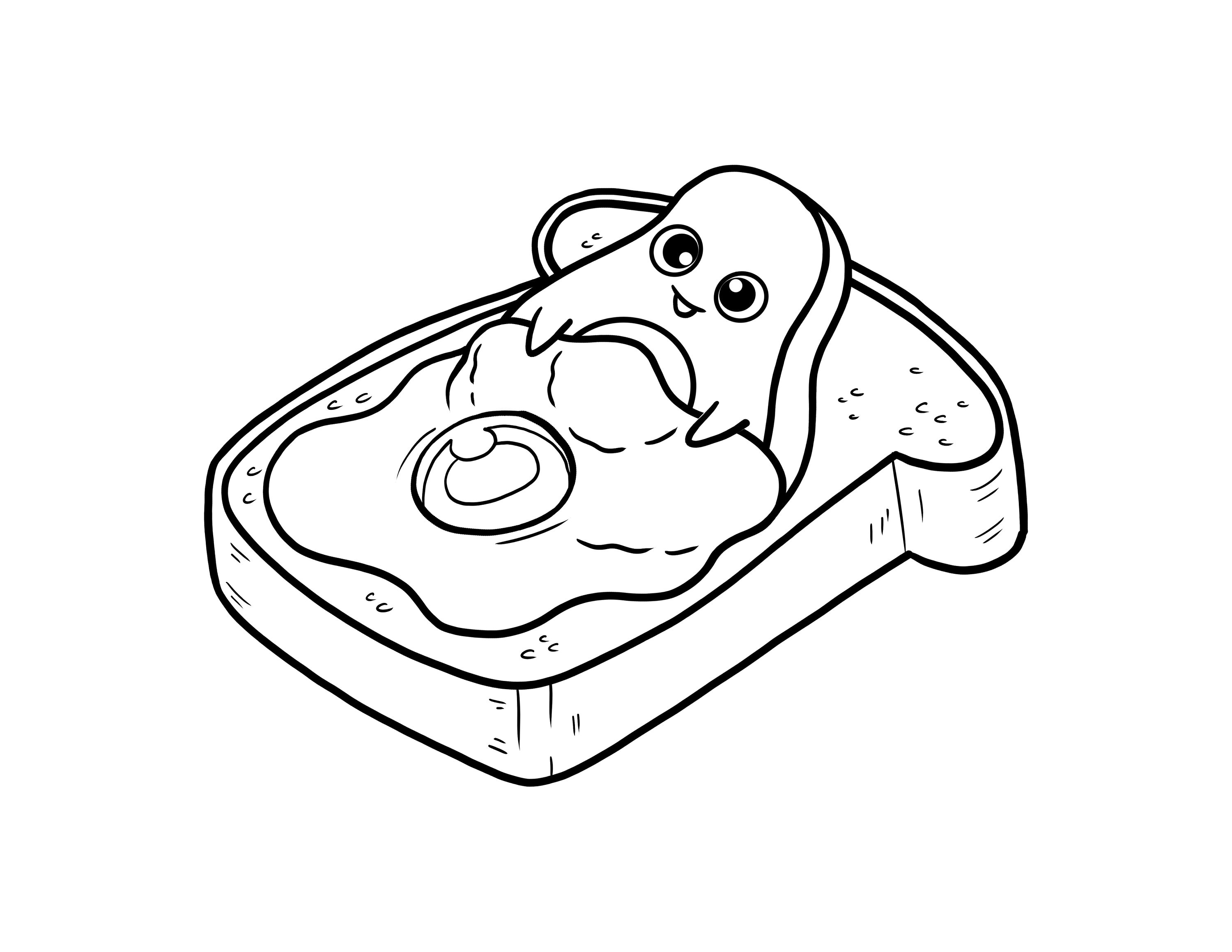 Printable Avacado Toast / Avocado Art Print / Digital Download / Kawaii