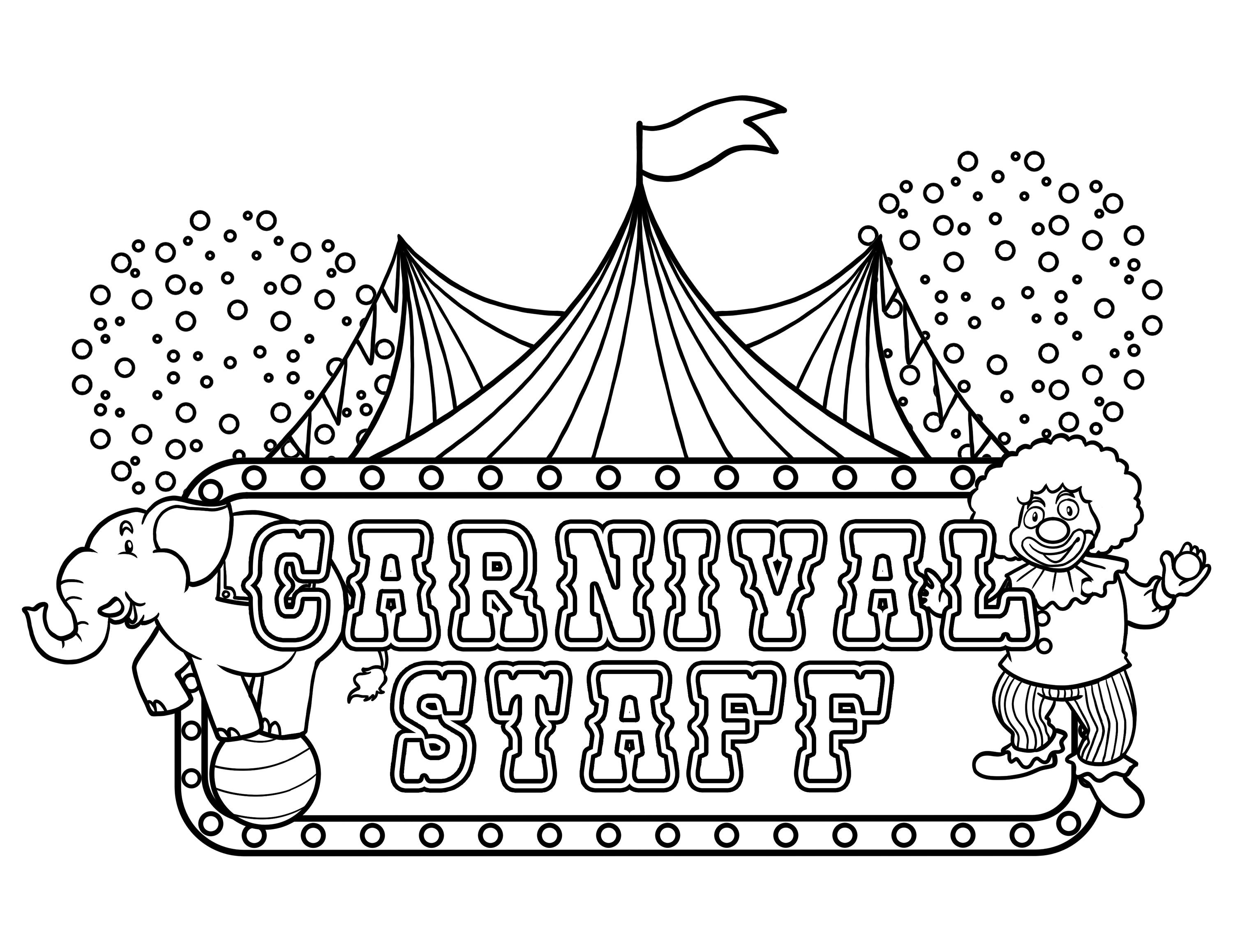 Printable Carnival Stuff / Digital Download / Circus Coloring Page