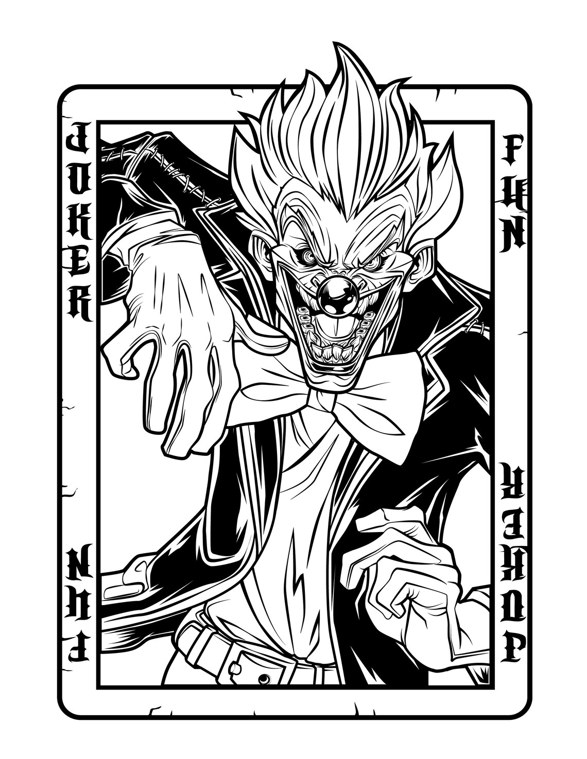 Joker Playing Card Coloring Page / Digital Download / Joker - Etsy