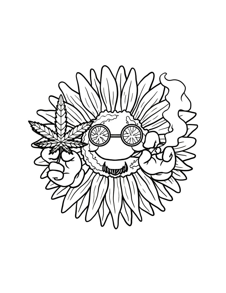 Printable Weed Sunflower / Sunshine Weed Cannabis / Digital Download