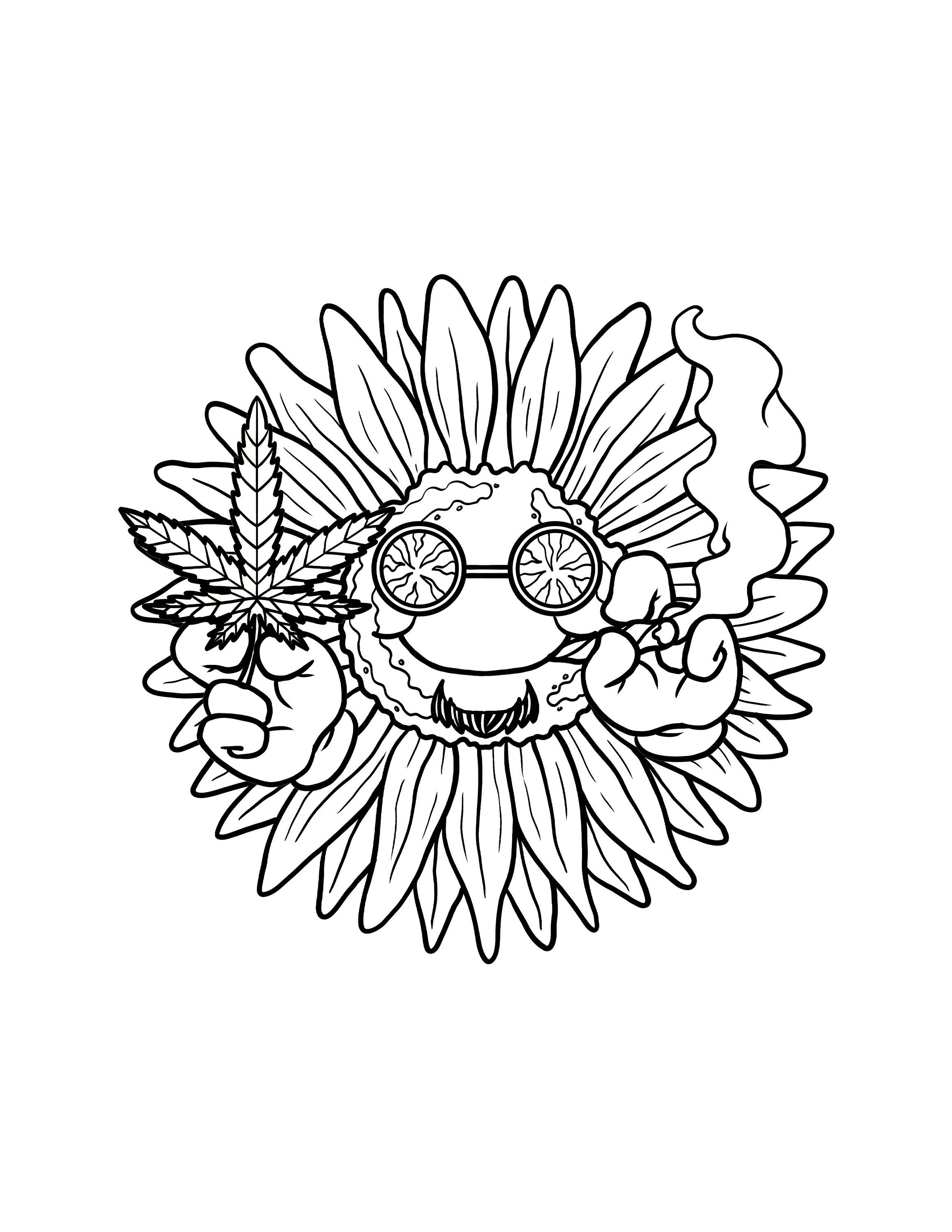 Printable Weed Sunflower / Sunshine Weed Cannabis / Digital - Etsy