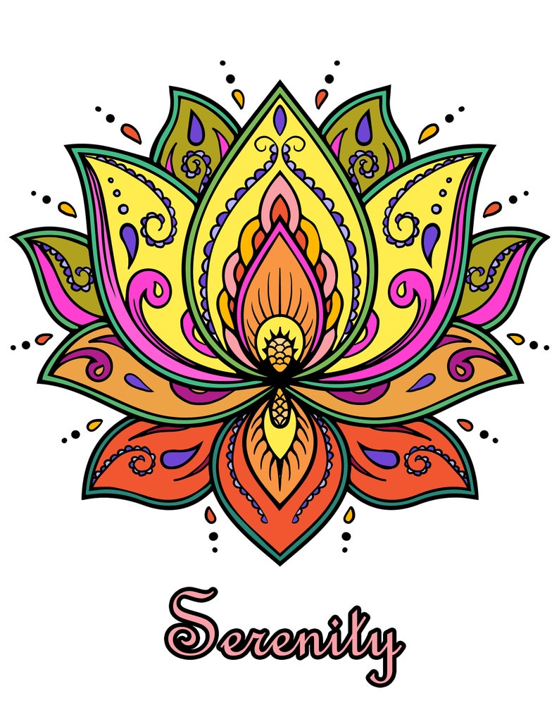 Printable Serenity Lotus Flower / Waterlilies Art / Digital Download ...