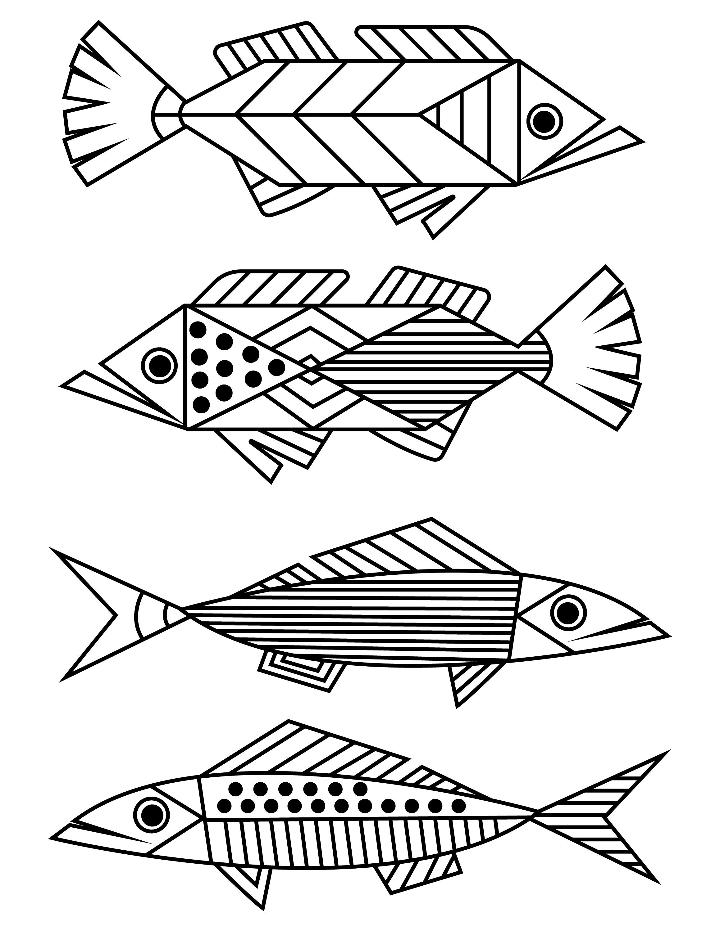 Fisch Form Printable / Digital Download / Fisch Malseite   Etsy.de