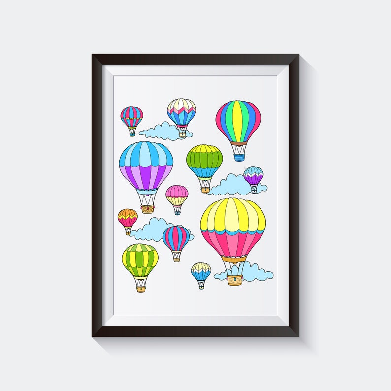 Printable Hot Air Balloon Coloring Page / Digital Download / Festival ...