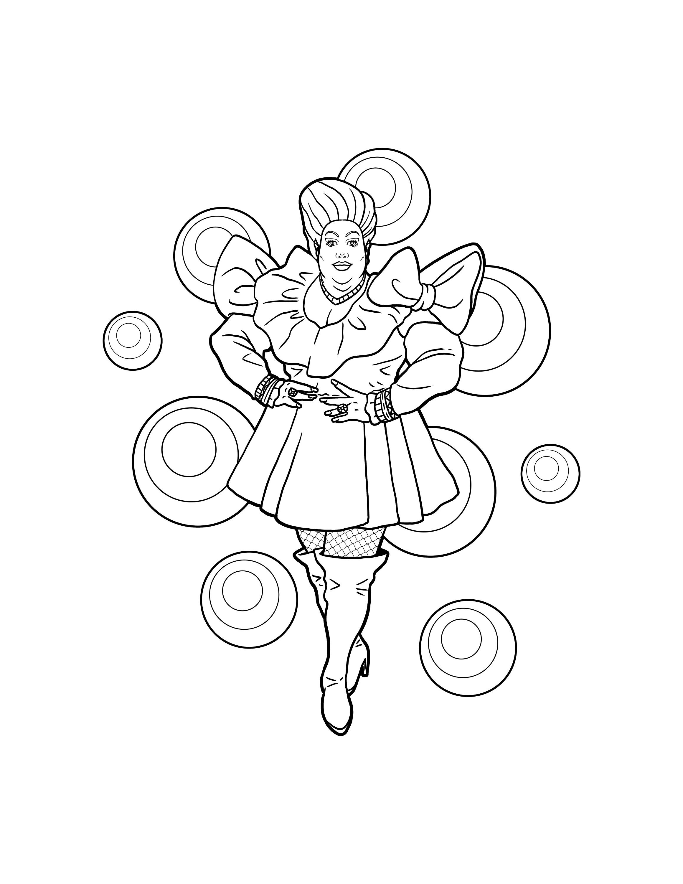 drag queen adult coloring page digital download drag race etsy