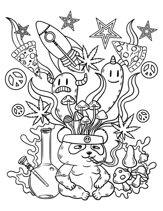 Trippy Stoner Printable Coloring Pages / Digital Download / - Etsy Singapore