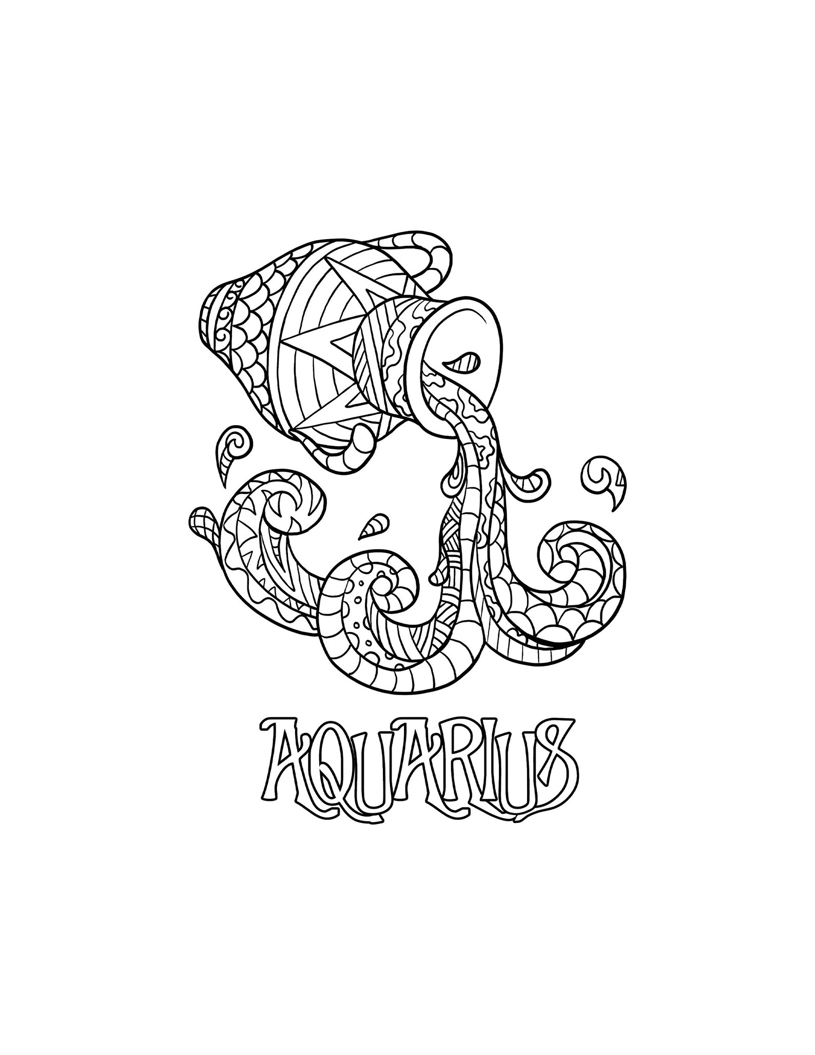 Aquarius Coloring Page / Digital Download / Printable - Etsy