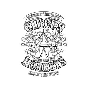 Afdrukbare dit is mijn circus, dit zijn mijn apen PDF/digitale download/circus kleurplaat/carnaval feestcadeau