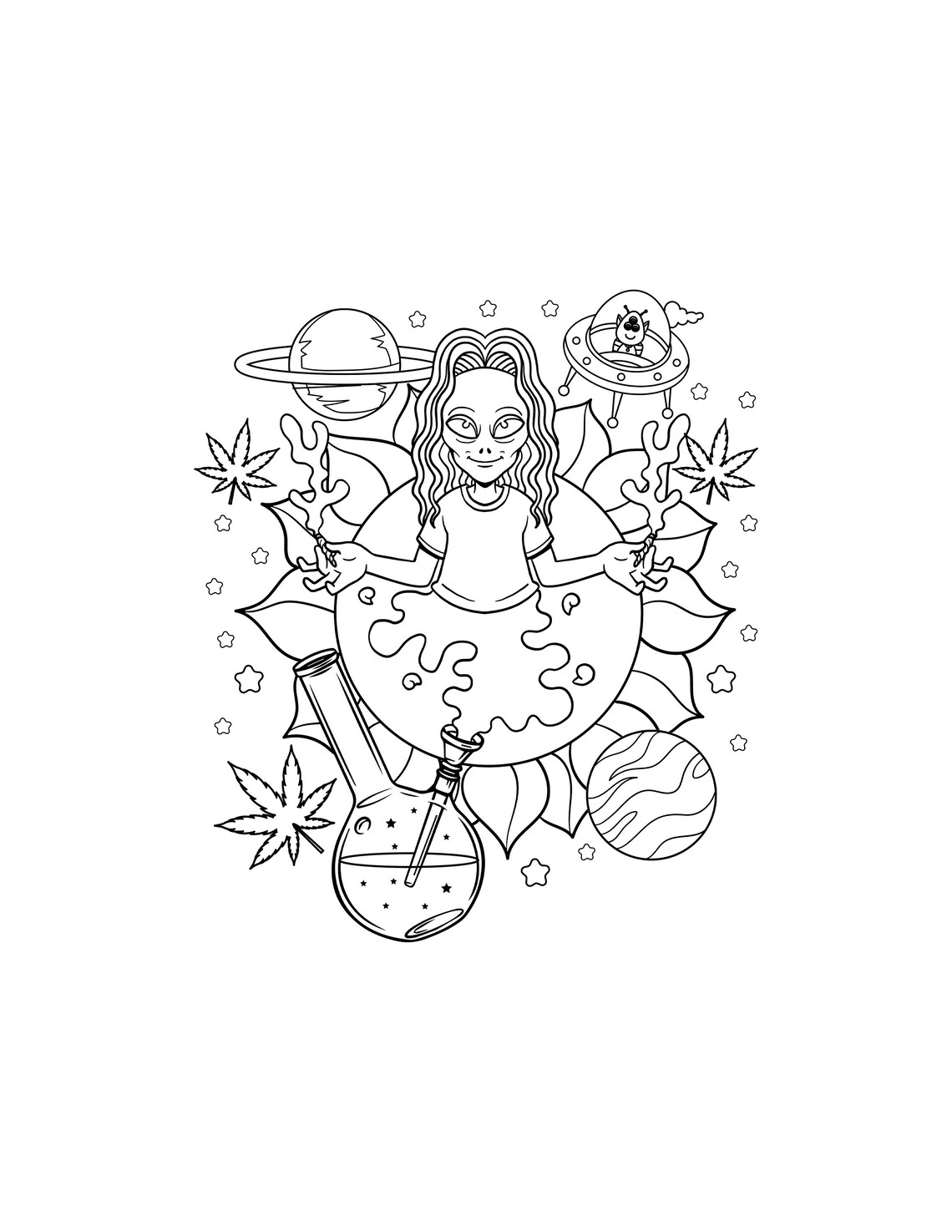 Trippy Alien Printable PDF / Stoner Weeds / Digital Download ...