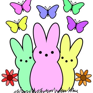 Easter Coloring Pages Printable / Easter Bunny / Digital Download / Peeps Coloring Page / Easter Activities / Easter Coloring Book image 3