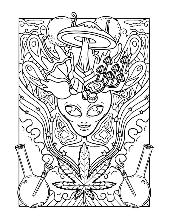 Stoner Coloring Book: 50+ Trippy Psychedelic Coloring Pages for