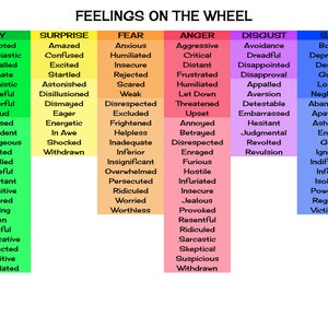 Feelings Wheel Digital Download / Emotions Wheel PDF/ Printable ...