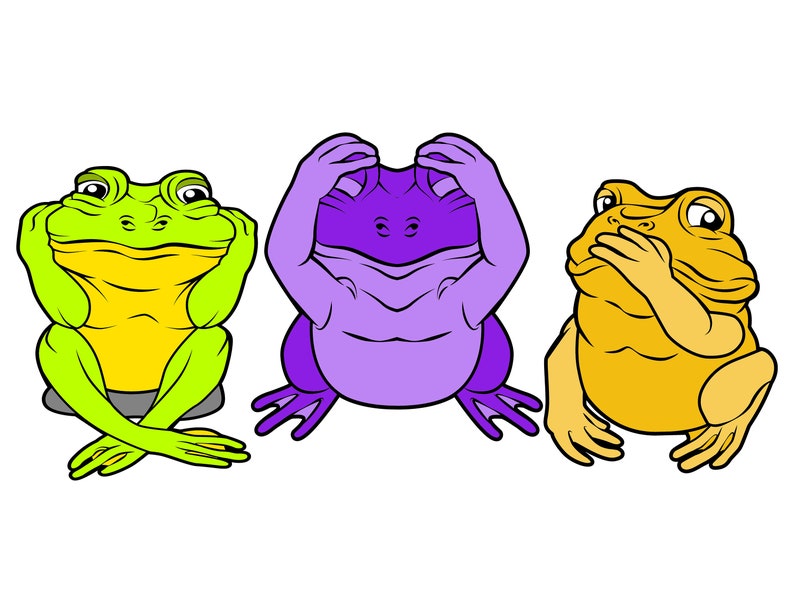 See Hear Speak No Evil Frogs Printable / Digital Download / Cute Frogs ...