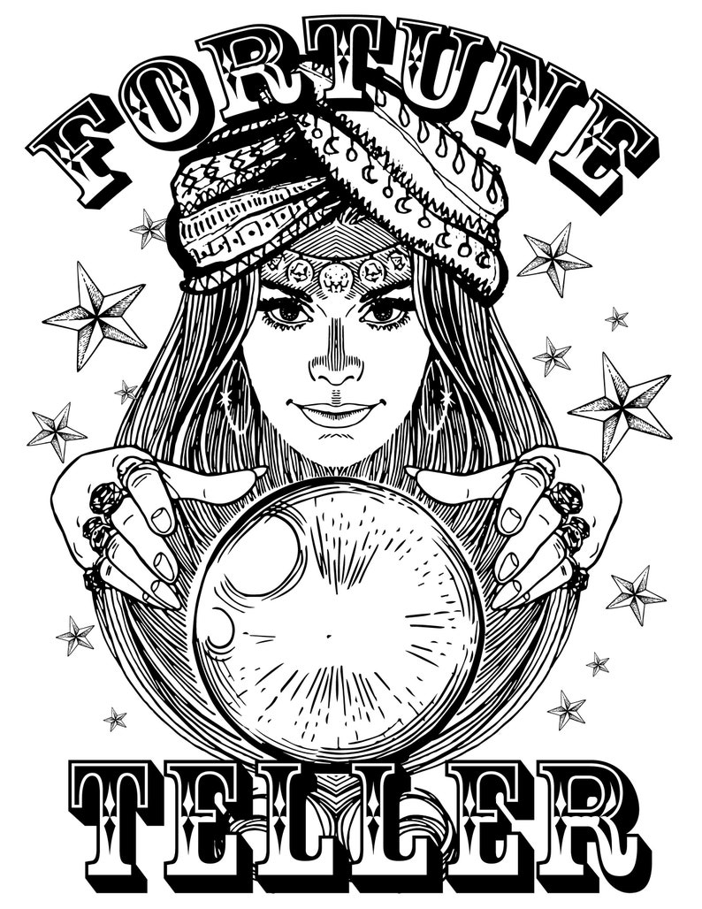 Fortune Teller Printable / Digital Download / Halloween Magic Adult ...