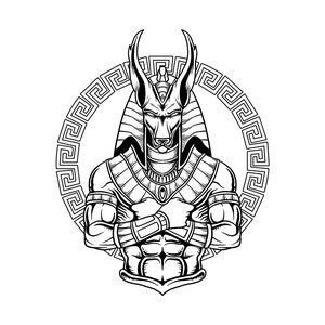 Egyptian God Of Afterlife Dead Anubis / Digital Download / Anubis Altar Printable Coloring Page image 1
