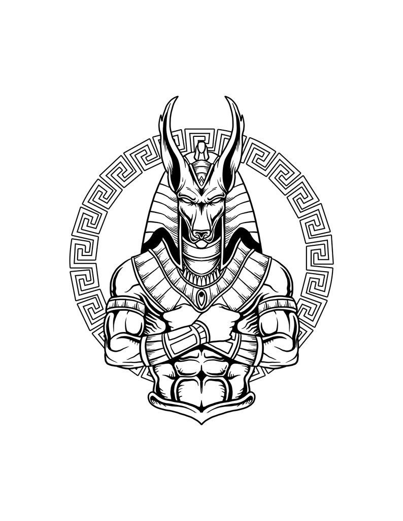 Egyptian God Of Afterlife Dead Anubis / Digital Download / Anubis Altar Printable Coloring Page image 1