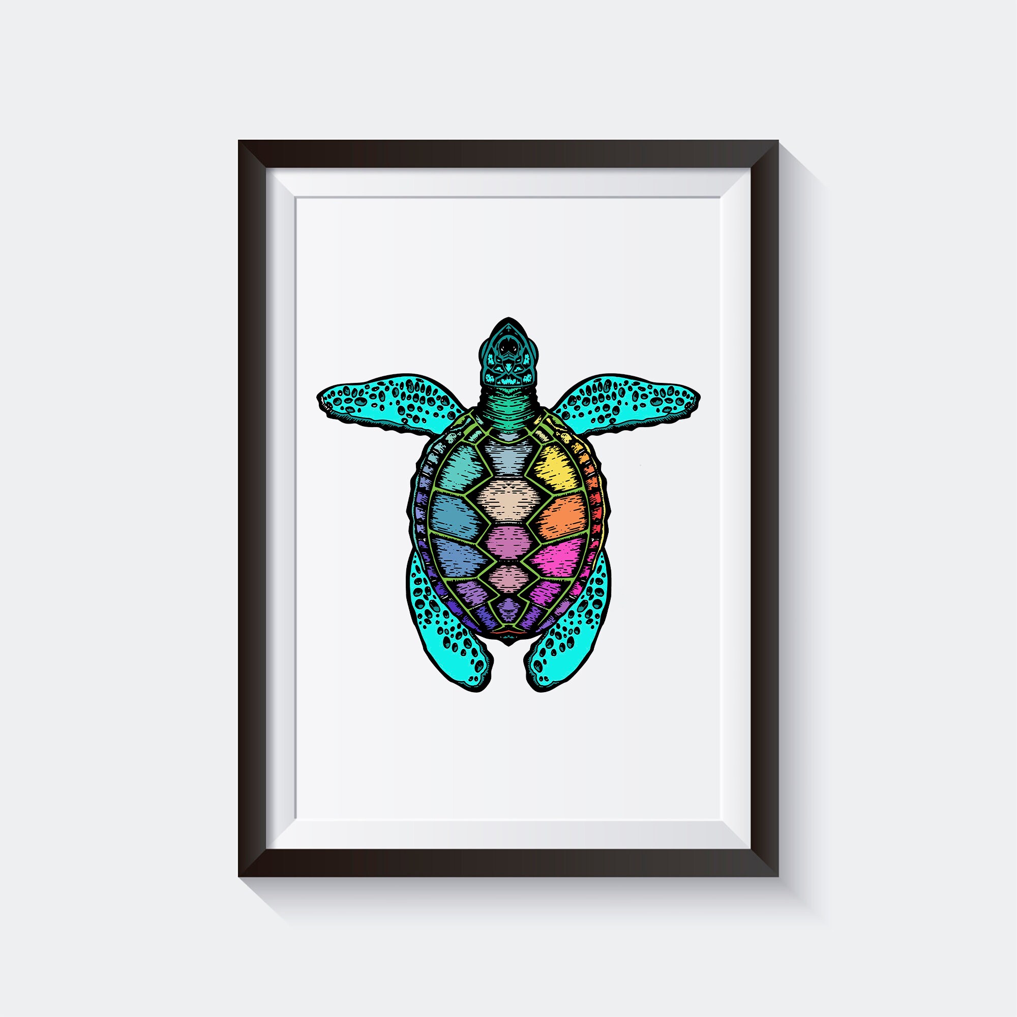 Sea Turtle Coloring Page / Sea Life Coloring Book / Printable Digital ...