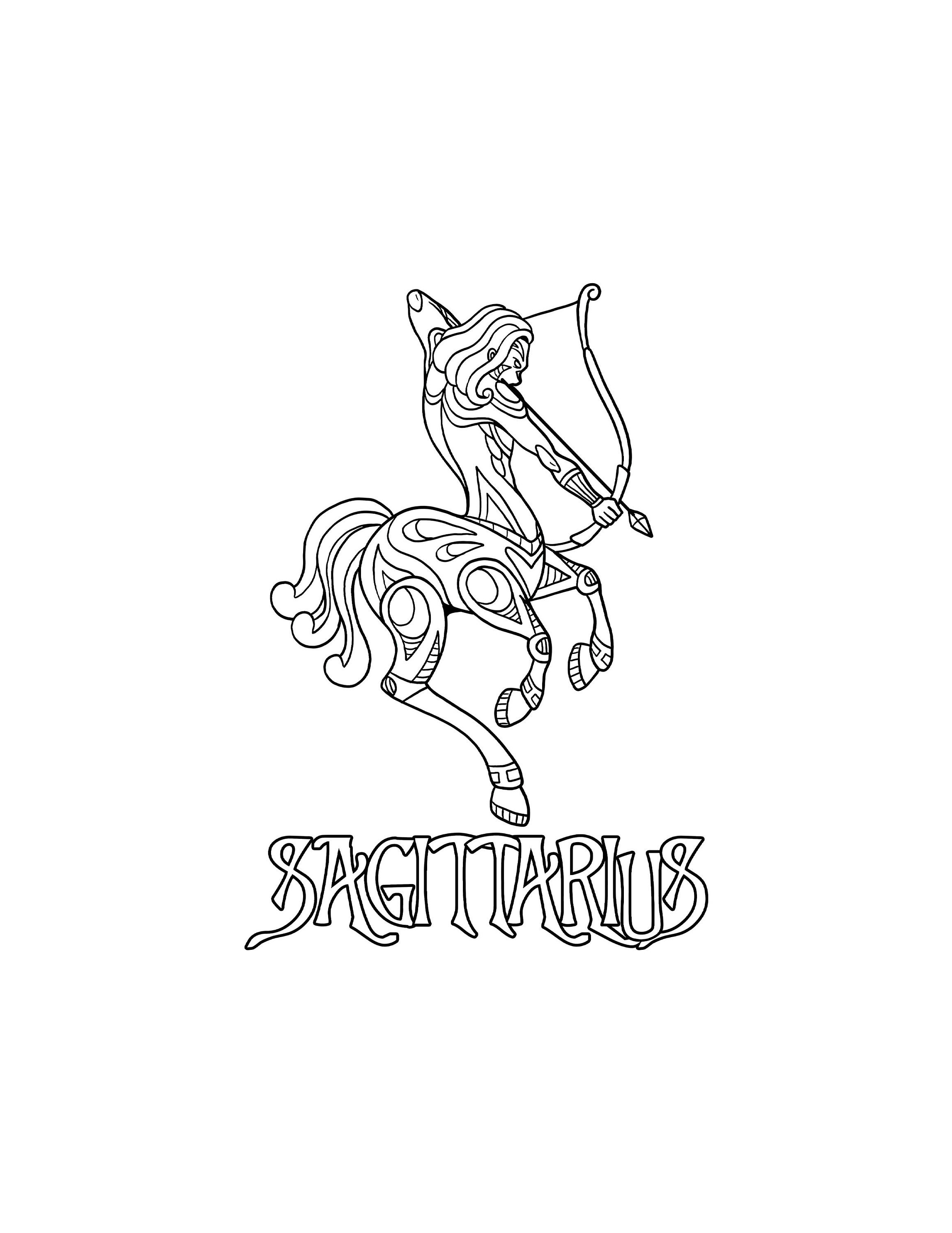 Sagittarius Coloring Page / Digital Download / Printable - Etsy