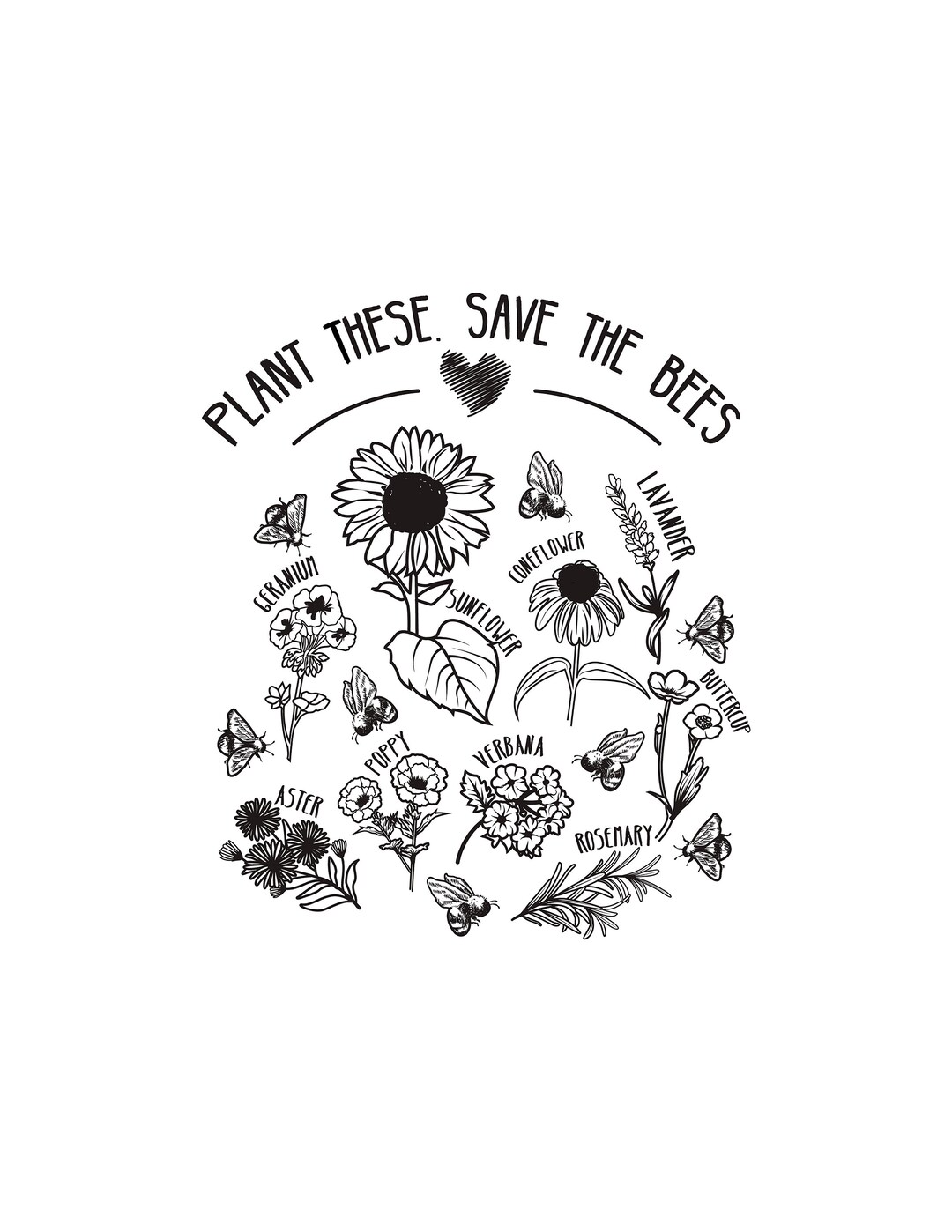 Plant These Save The Bees Flowers T-Shirt Love Bees Gift Plant These Save The Bees Flowers T-Shirt Love Bees Gift